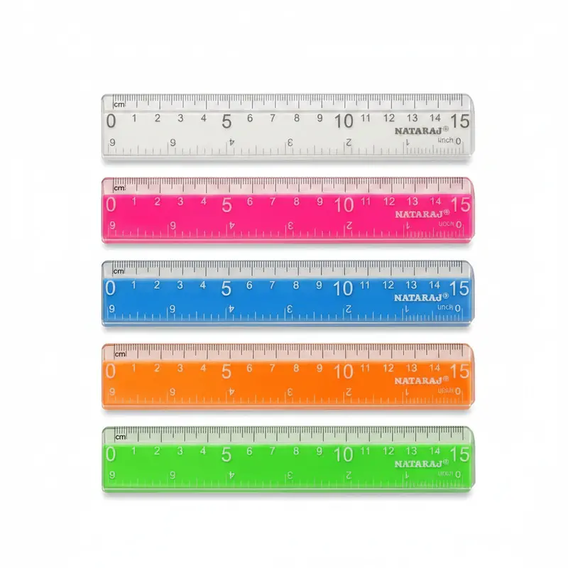 Nataraj 6-Inch (15 Cm) Student Ruler – Lightweight Plastic Measuring Tool With Clear Graduations 1