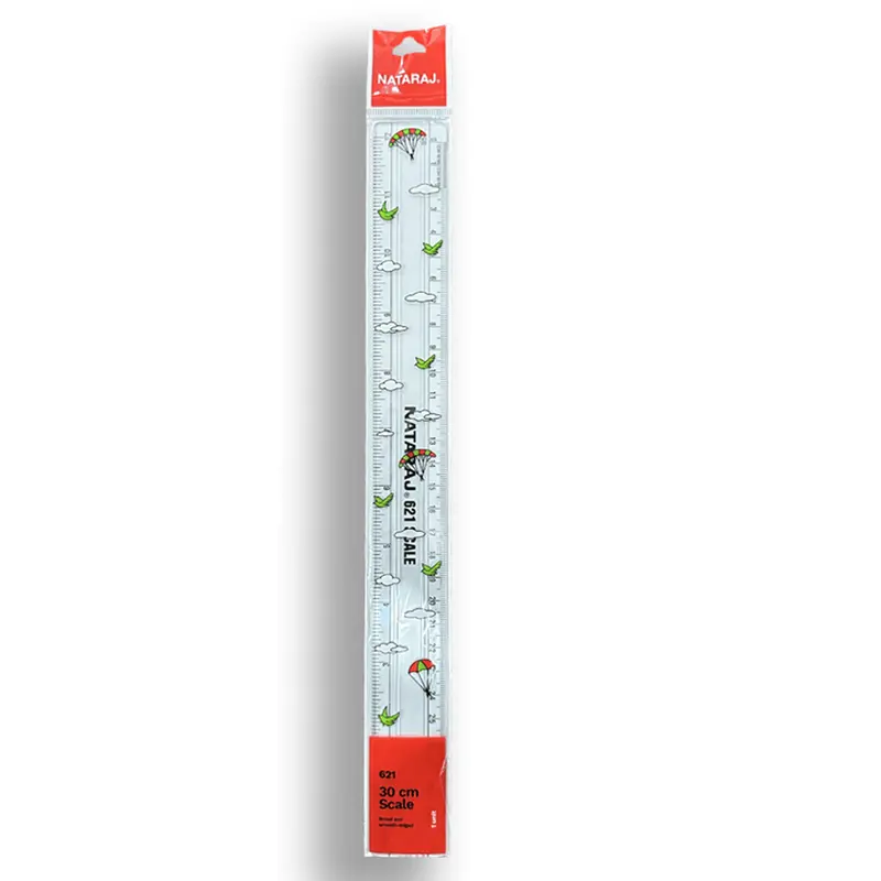 Nataraj Parachute-Print Plastic Ruler – 12.5-Inch (30 Cm) Flexible Scale For Students 1