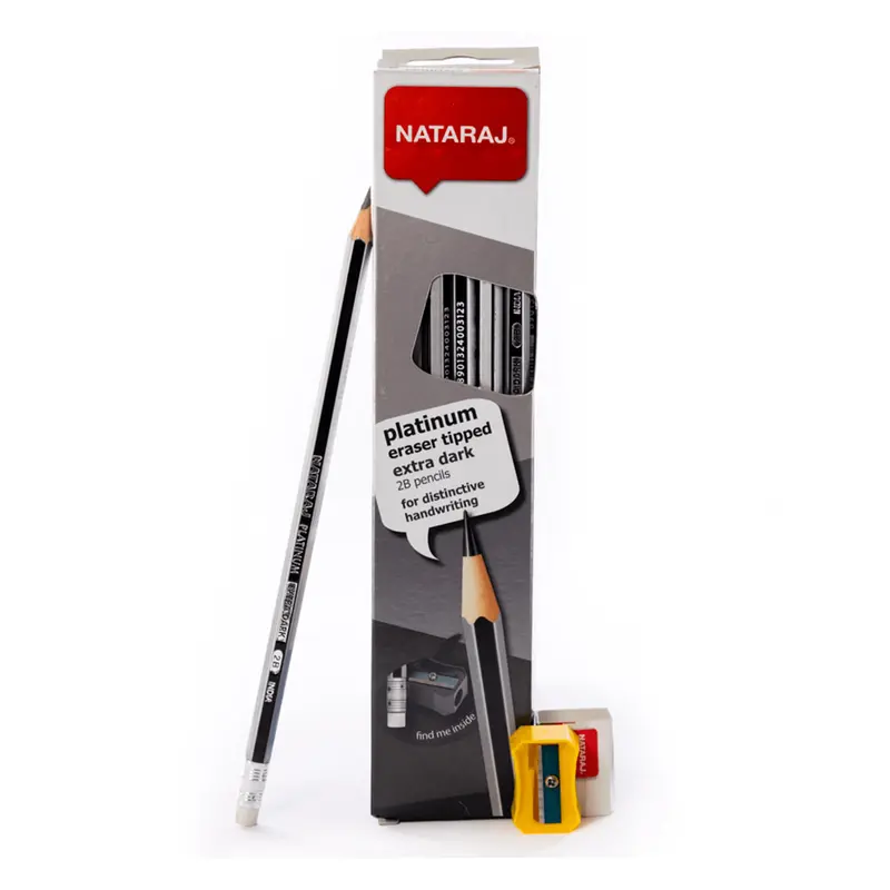 Nataraj Premium Pencils – 12-Count With Eraser Tips & Built-In Sharpener 1