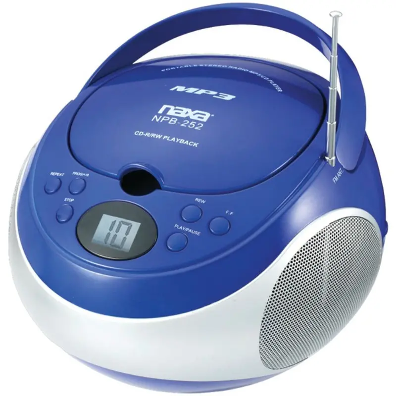 Naxa Npb252Bl Portable Cd/Mp3 Player With Am/Fm Stereo And Color-Accent Design (Blue) 1