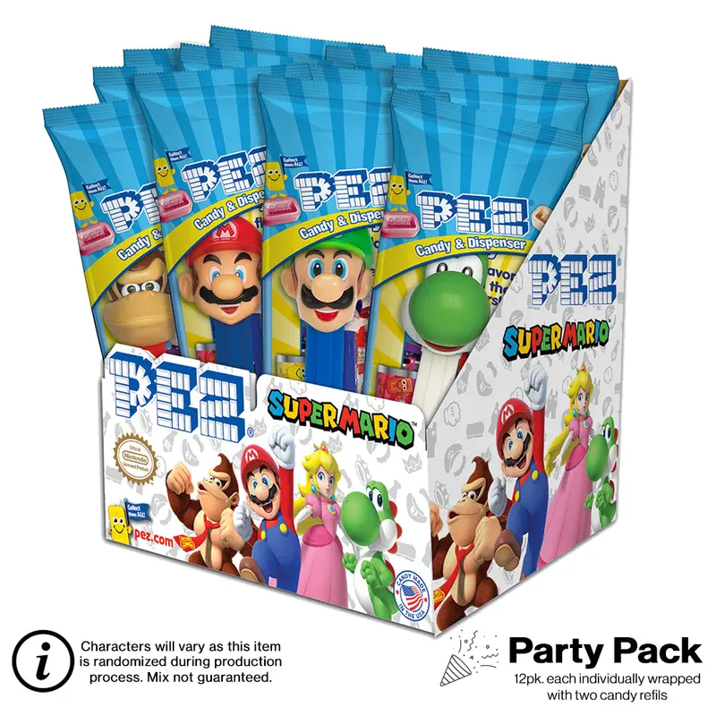 Nintendo Super Mario Pez Party Pack – 12 Individually Wrapped Dispensers 1