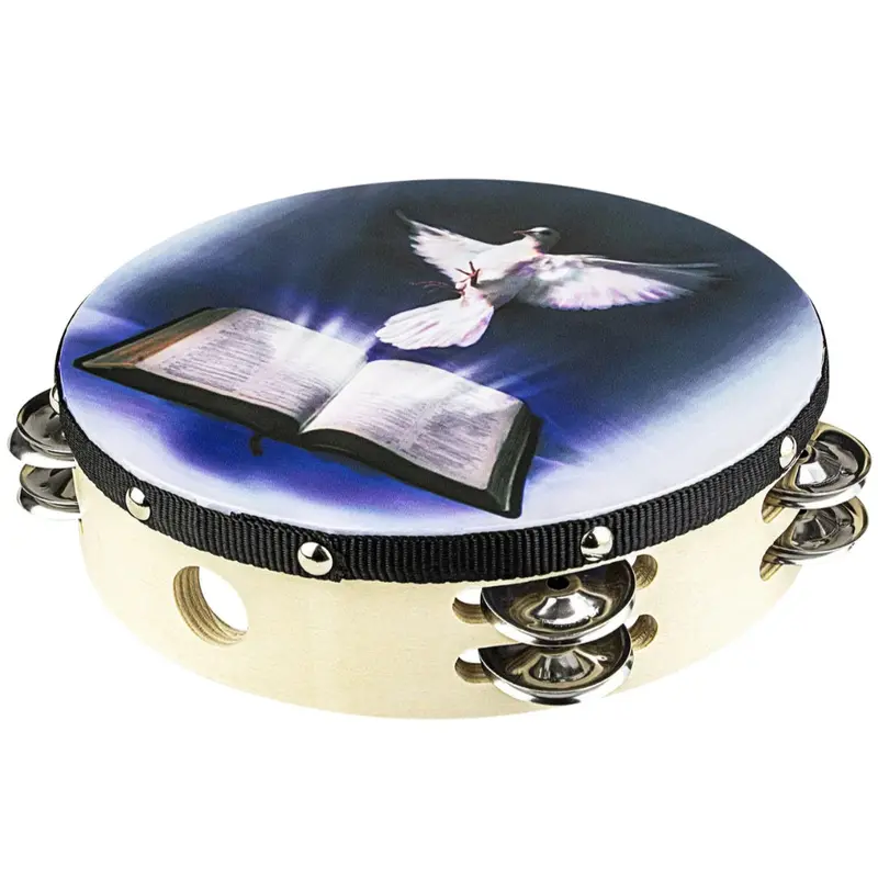 Nippon America 8" Holy Spirit Tambourine – Vibrant Blue Accent 1