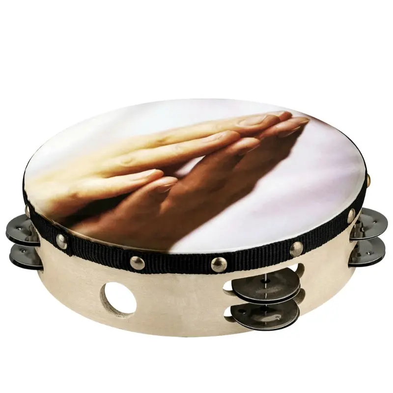 Nippon America 8" Or 10" Circular Tambourine – Praying Hands Design 1