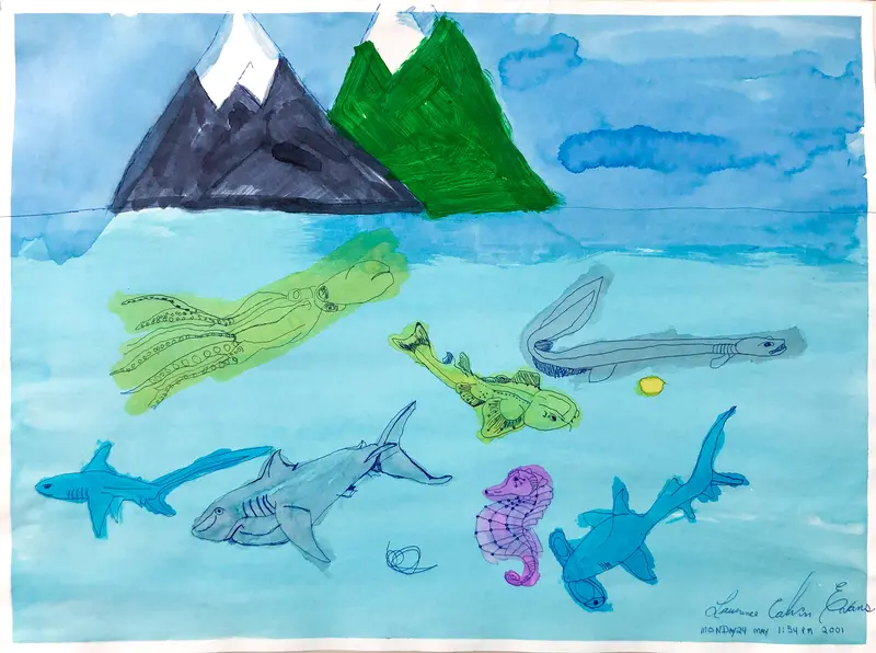Ocean And Mountain Horizon Composition 1