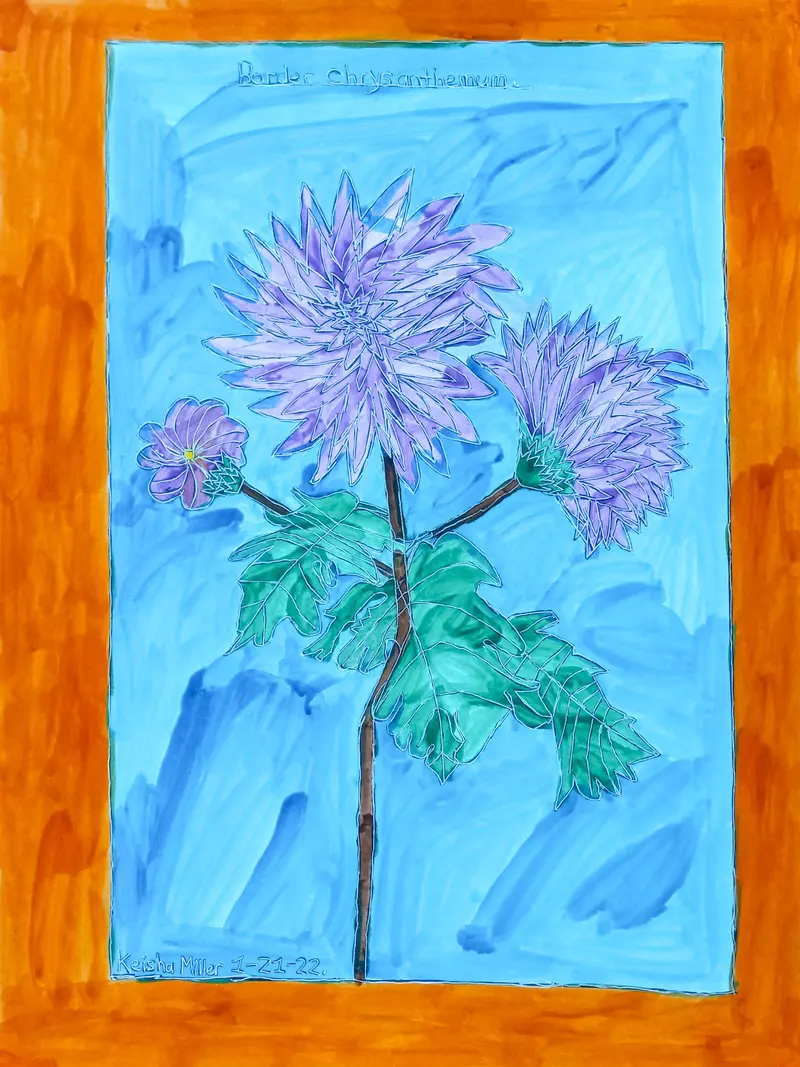 Ornamental Chrysanthemum Border Design By Keisha Miller 1