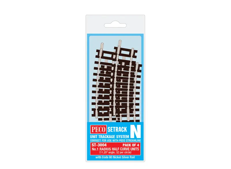 Pack Of 4 First-Radius Half-Curve Track Pieces 1