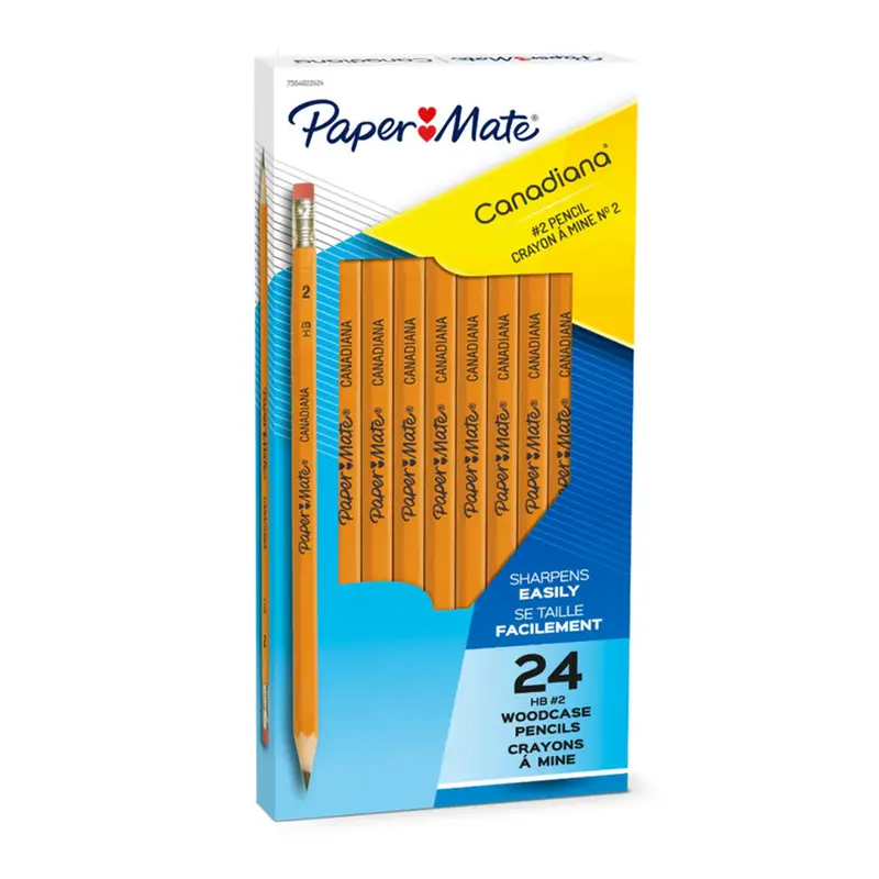 Papermate Canadiana Hb #2 Pencils – 24-Pack Standard Wooden School Pencils 1