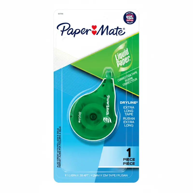 Papermate Dryline Extra-Long Correction Tape – Green 1