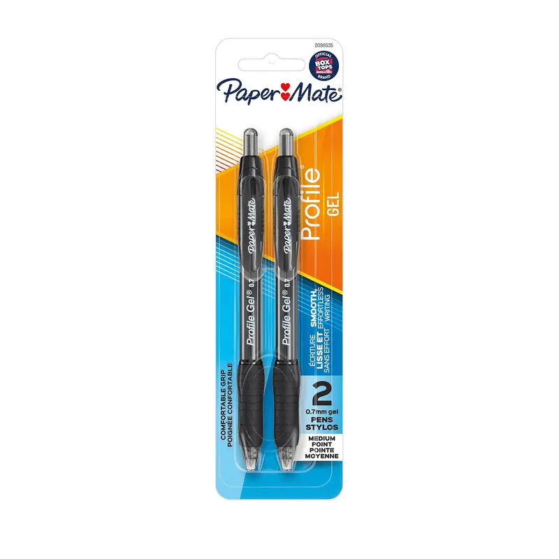 Papermate Profile Retractable Gel Ink Pen – Black, 0.7Mm, 2-Pack 1