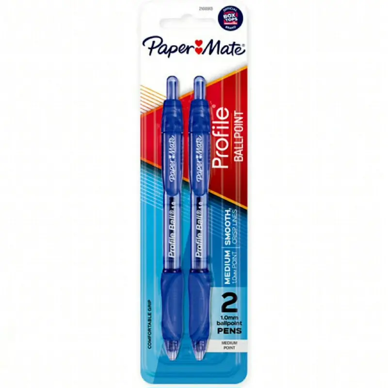 Papermate Profile Retractable Gel Ink Pen – Blue, 0.7Mm, 2-Pack 1