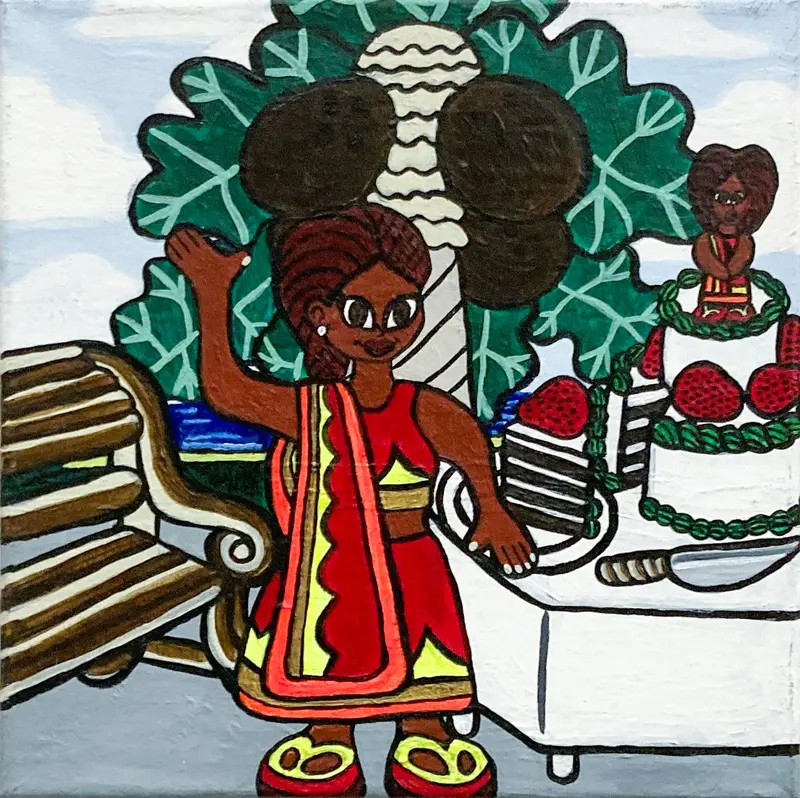 Park Picnic Cake Scene Painting By Lauren Williams 1