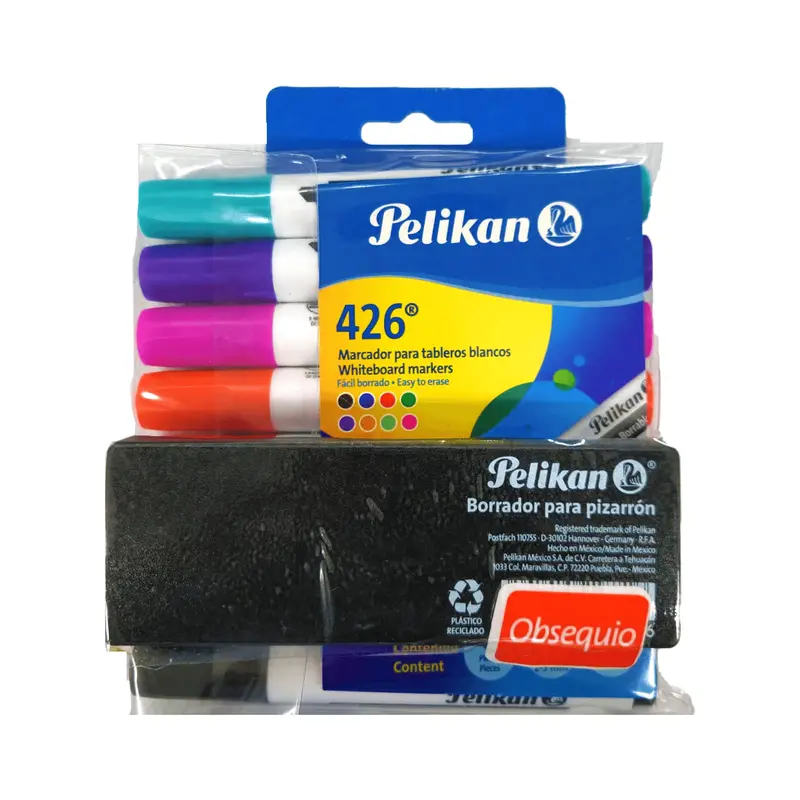 Pelikan 8-Pack Whiteboard Markers With Eraser Set 1