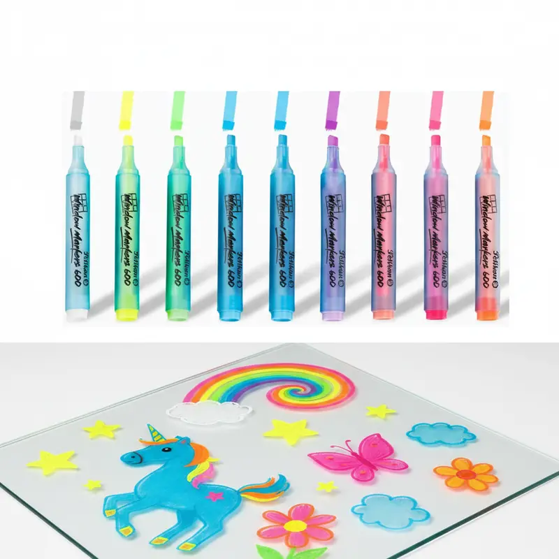 Pelikan Window Markers – 8-Color Transparent Dry-Erase Set 1