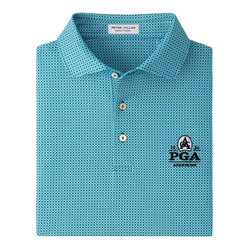 Peter Millar 2026 Pga Championship Geo-Print Polo – Midnight Green 1