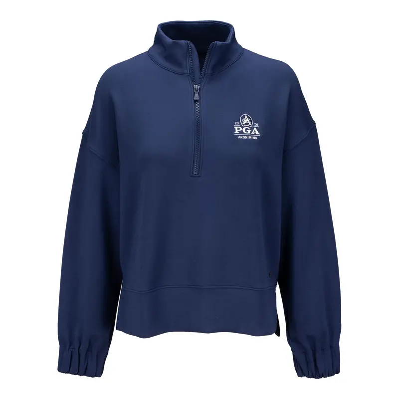 Peter Millar Pga Championship Women'S Navy Flora Knit Half-Zip Pullover 1