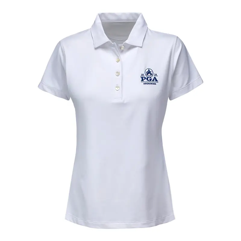 Peter Millar Women’S 2026 Pga Championship Solid Polo – Pure White 1