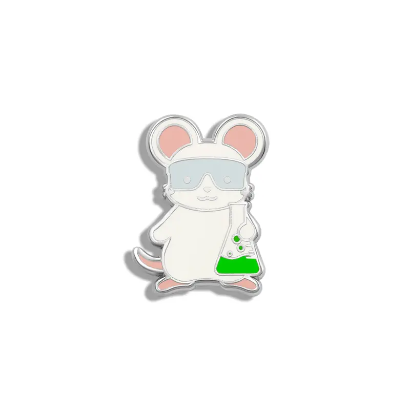 Playful Lab Rat Science-Themed Enamel Pin – V Coterie 1