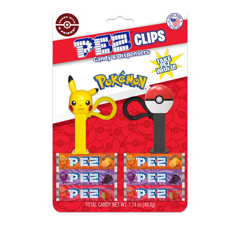 Pokémon-Themed Pez Clips: Pikachu & Poké Ball Mini Dispensers 1