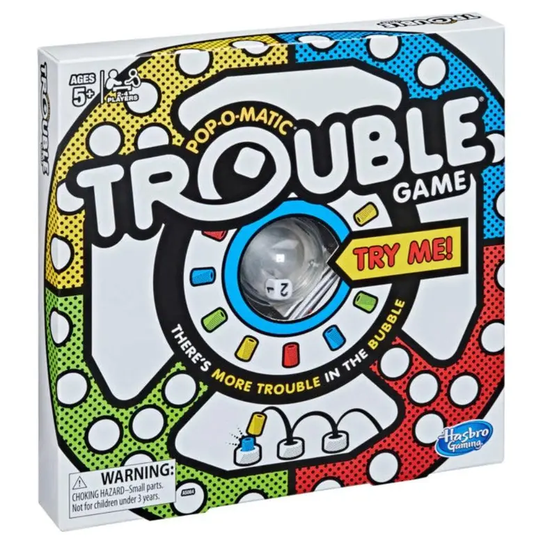 Pop-O-Matic Trouble Board Game – Bilingual Edition (English/Spanish) 1