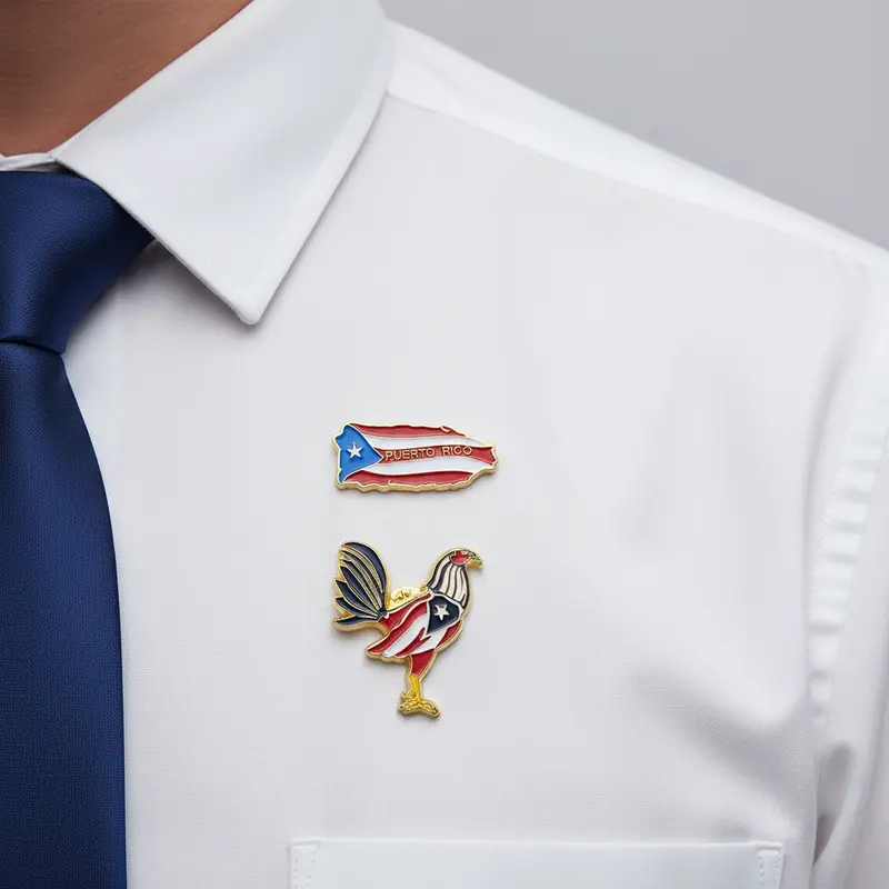 Puerto Rico–Inspired Lapel Pins – Patriotic Theme Accessories 1