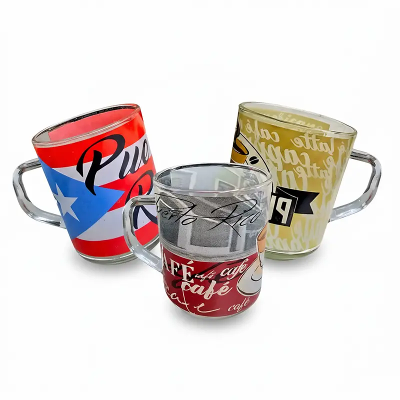 Puerto Rico Themed Glass Coffee Mugs – Set Of Artistic Drinkware 1