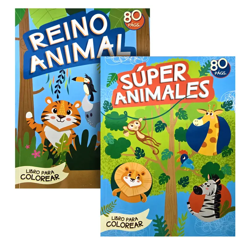 Reino Animal & Súper Animales Coloring Book – Wildlife & Superhero Animal Themes 1