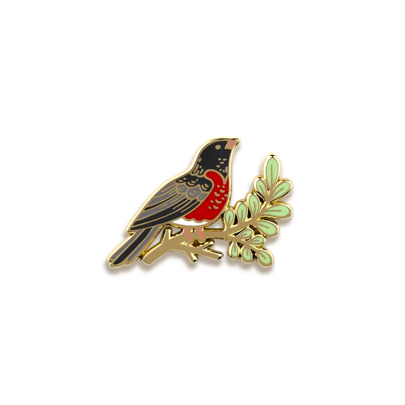 Robin Enamel Pin – Hand-Drawn Avian Artwork By Wildship Studio 1