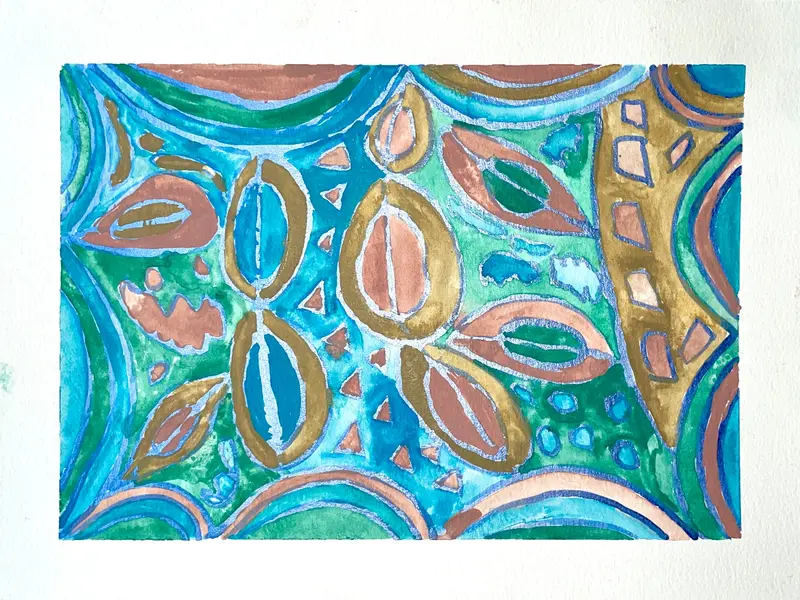 Rodney Hudson'S Earthy Blues Abstract Composition 1