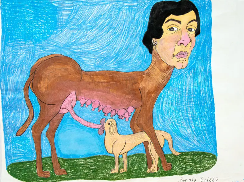 Ronald Griggs' Big Person Dog And Little Dog Companion Art 1