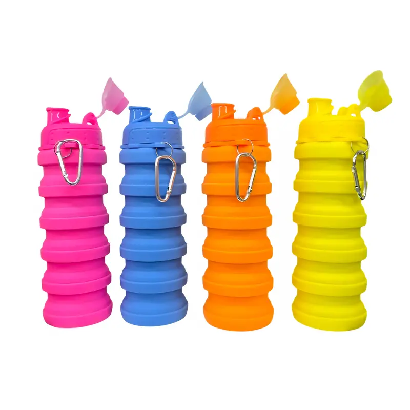 Royal Deluxe Collapsible Neon Silicone Water Bottle – Clip-On Convenience 1