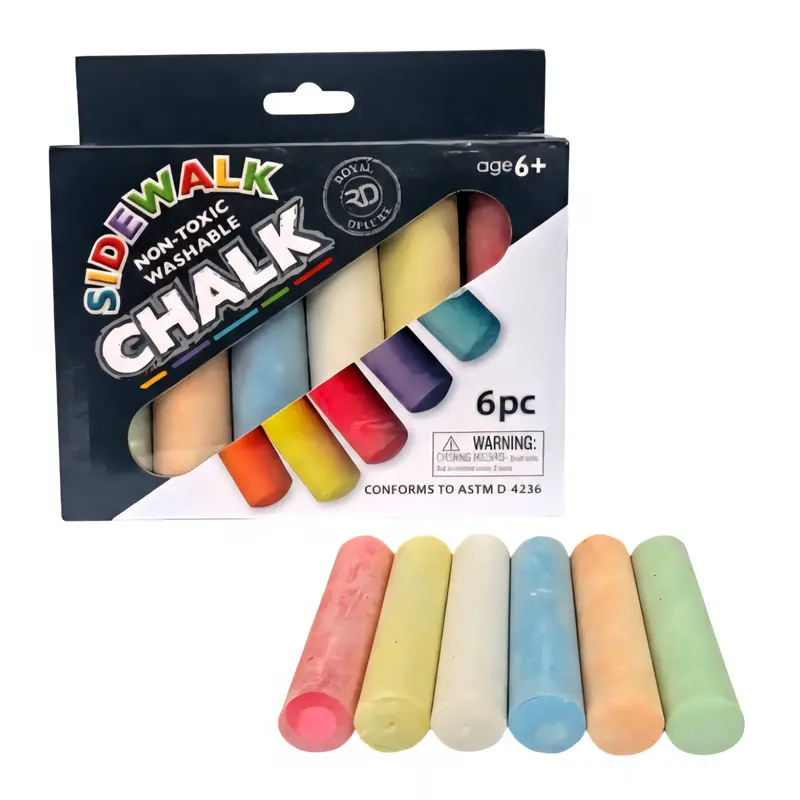 Royal Deluxe Non-Toxic Sidewalk Chalk – Washable, Vibrant Colors 1