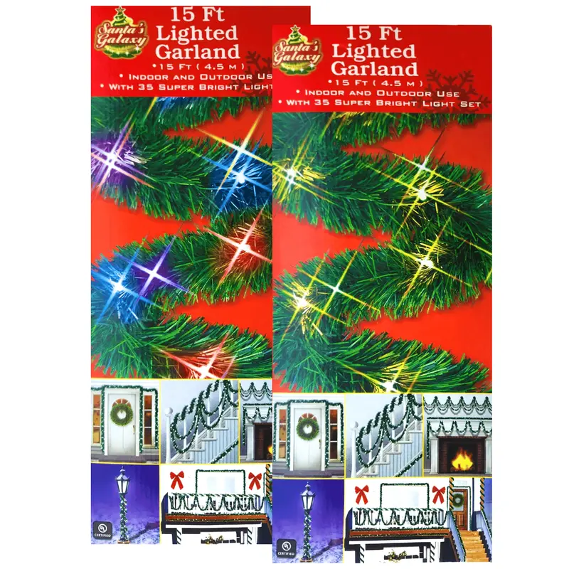Santa’S Galaxy Lighted Garland – 15-Foot Clear And Color-Changing Strand 1