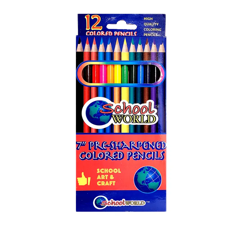 School World 12-Pack 7-Inch Colored Pencils 1