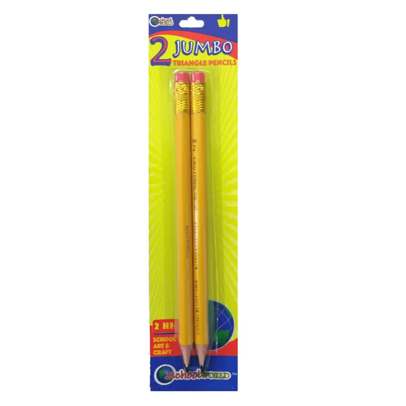 School World Jumbo Triangular Pencils – Ergonomic Grip, Set Of 2 1