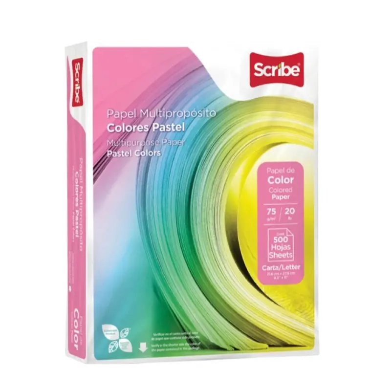 Scribe Pastel-Tone Copy Paper – 8.5×11 In, 500-Sheet Pack 1