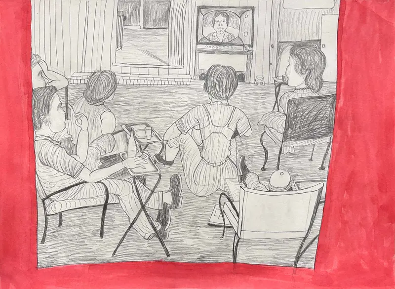 Shared Moment Painting: Together Watching By Ronald Griggs 1