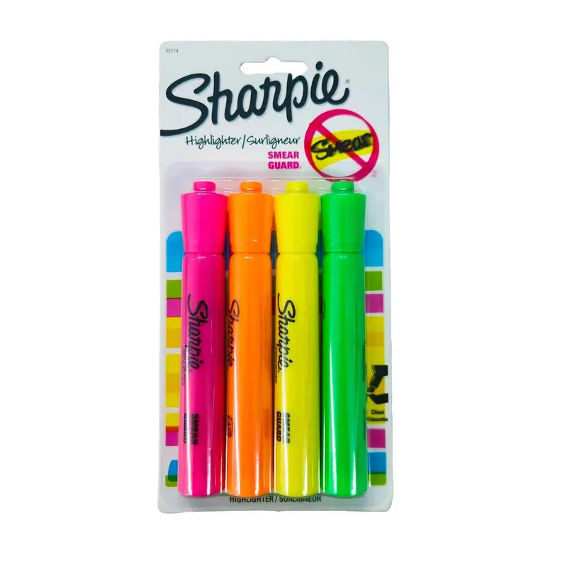 Sharpie Thick Highlighters – 4-Count Assorted Colors 1