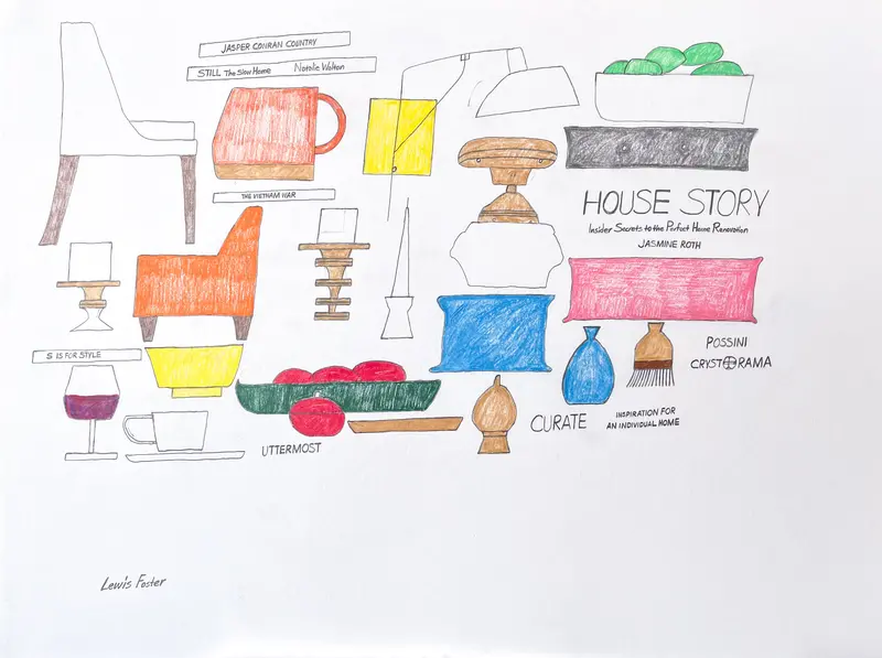 Slow Home House Story Illustrated Print By Lewis Foster 1