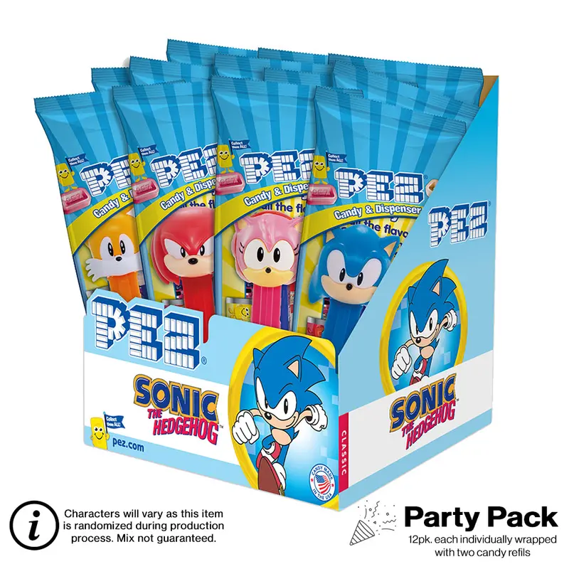 Sonic-Themed Pez Party Pack – 12 Individually Wrapped Dispensers 1