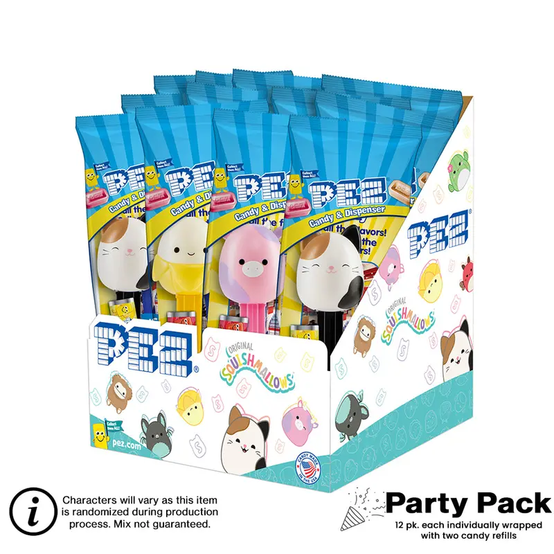 Squishmallows Pez Party Pack – 12 Individually Wrapped Mini Dispensers 1