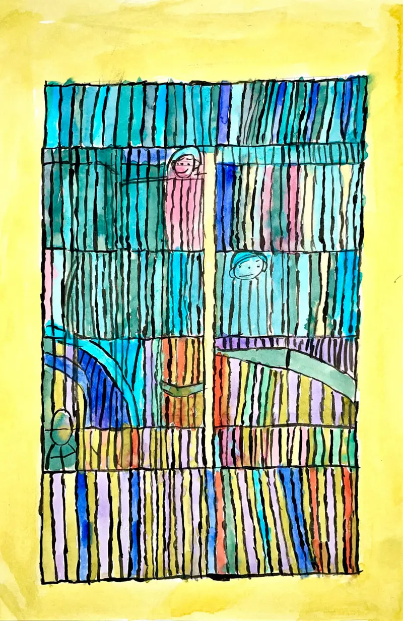 Stained-Glass Style Abstract Untitled By Dennis Cenzer 1