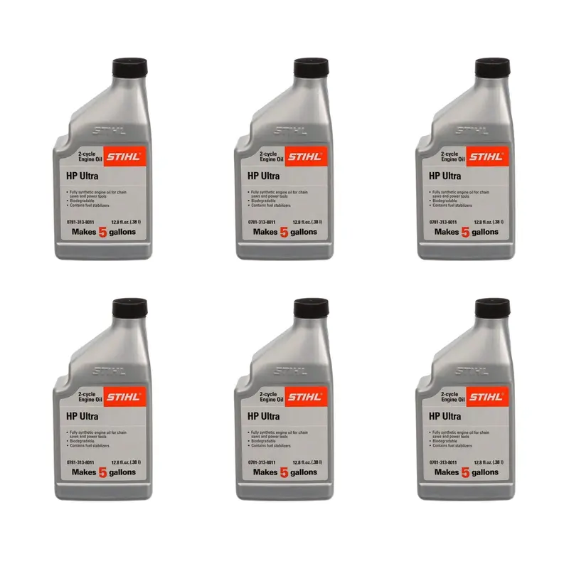 Stihl Hp Ultra 2-Cycle Engine Oil – 12.8 Fl Oz (Pack Of 6) | Mixes To 5 Gallons | Part #0781 313 8012 1