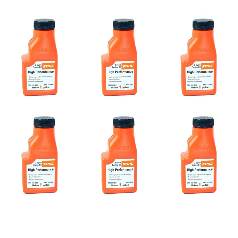 Stihl Premium 2-Cycle Engine Oil – Advanced Lubrication Formula (2.6 Fl Oz × 6) 1