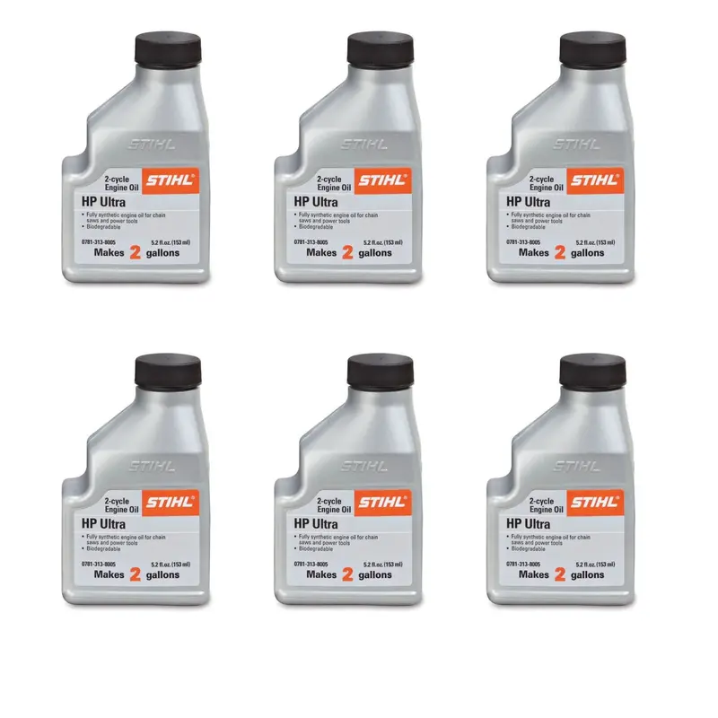 Stihl Ultra 2-Cycle Engine Oil — High-Performance Formula, 5.2 Fl Oz (Pack Of 6), Mixes To 2 Gallons | 0781 313 8006 1