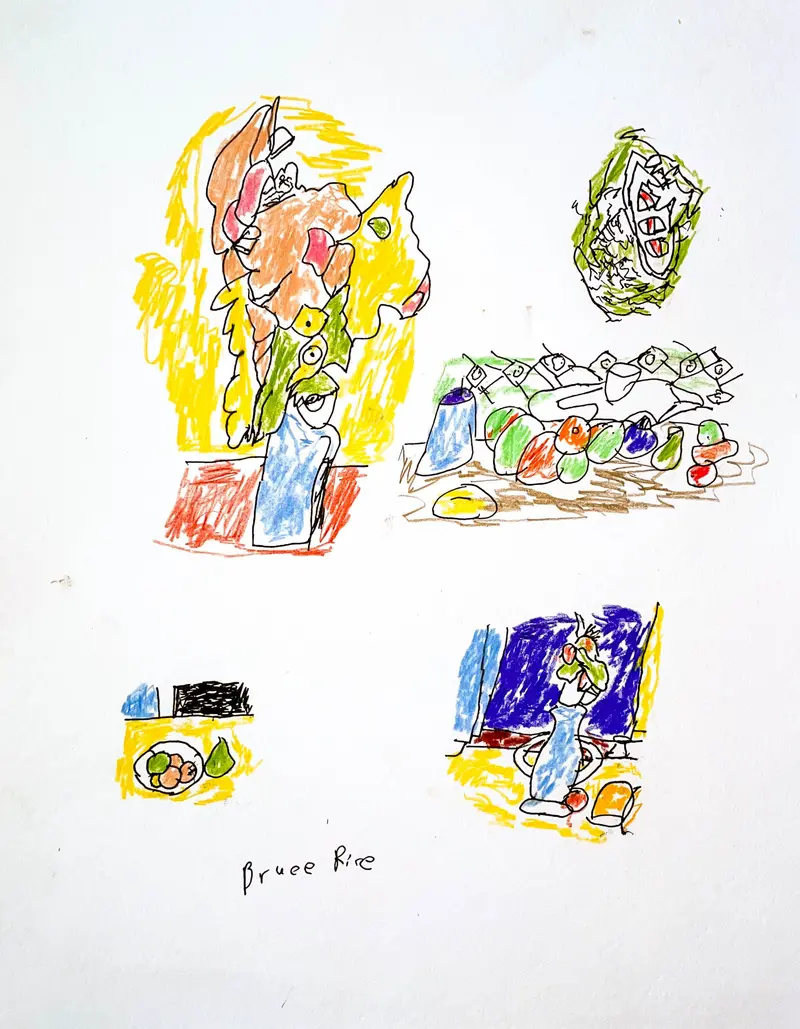 Still Life With Fruit And Vase By Bruce Rice 1