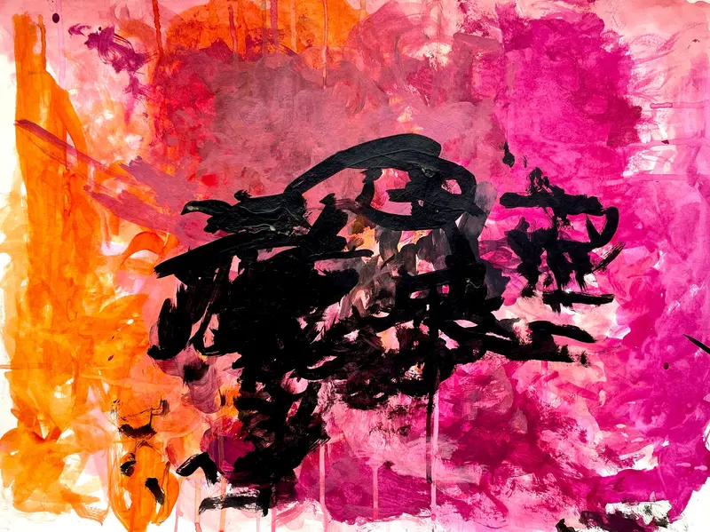 Sunset Abstract Painting By Alverna Tyler 1