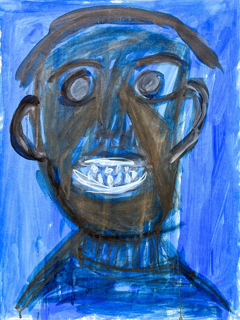 Surreal Seascape Featuring Man With Teeth – Alsendoe Owens Original 1