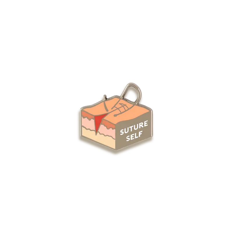 Suture Self-Care Enamel Pin – V Coterie 1