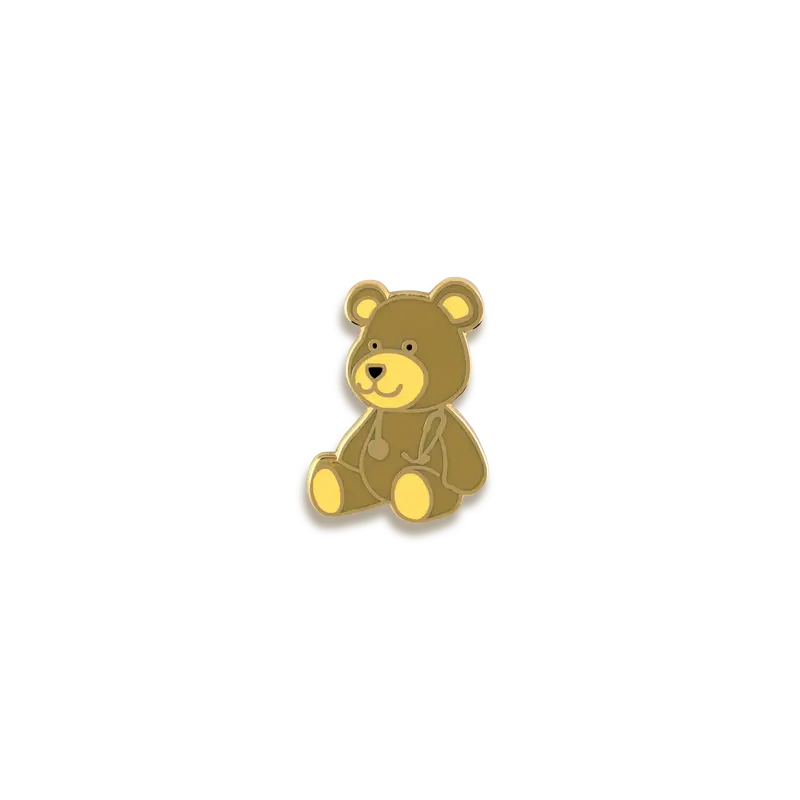 Teddy Bear With Stethoscope Comfort Enamel Pin – V Coterie 1