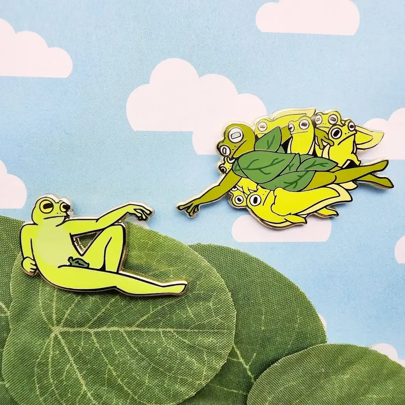 'The Creation Of Frog' Enamel Pins – Artistic, Mythic Animal Series By Toku Arts 1